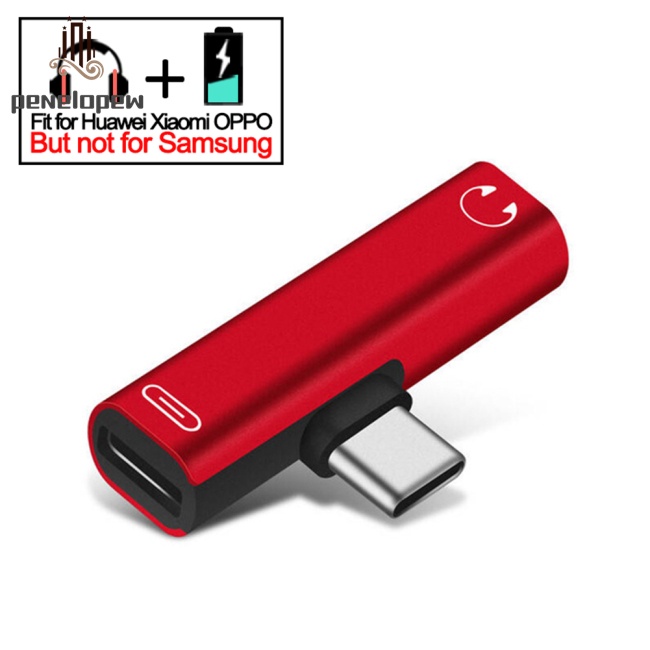 Đầu chuyển đổi cáp sạc tai nghe 2 trong 1 USB 3.5 sang Type C Otg tương thích với Macbookpro Xiaomi Huawei Type-c