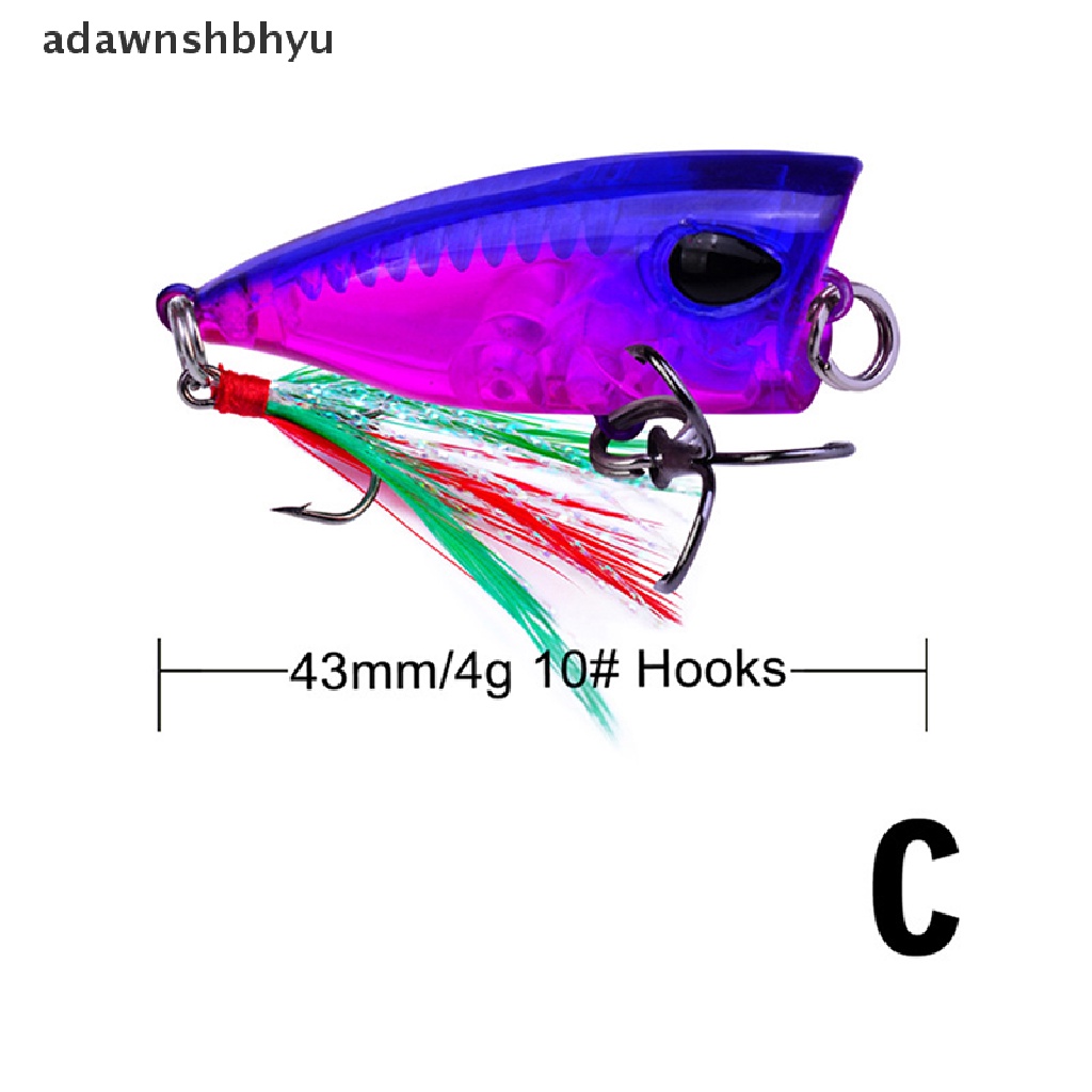 adawnshbhyu 4.3cm/4g mini popper lure trout lures ultralight fishing lure topwater Crankbait VN