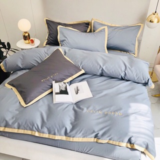 Drap lụa Celine Dream 4 món, chăn kèm ruột sẵn