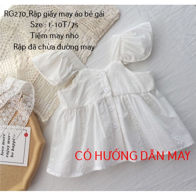 RG270_Rập giấy may áo cánh tiên bé gái