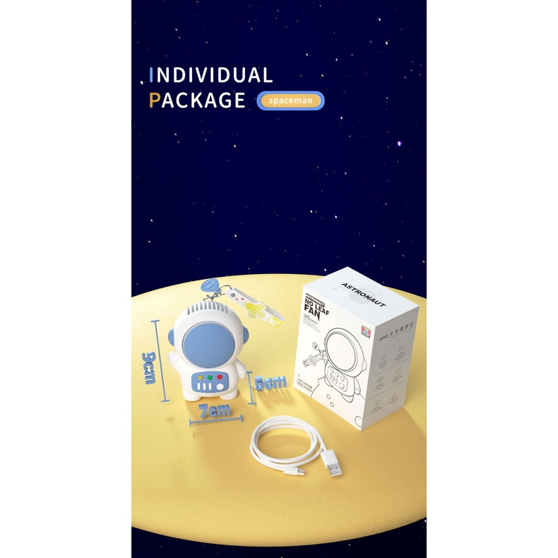 Quạt Jiashi sạc USB nhỏ gọn để bàn/ cầm tay không có cánh tạo gió mạnh