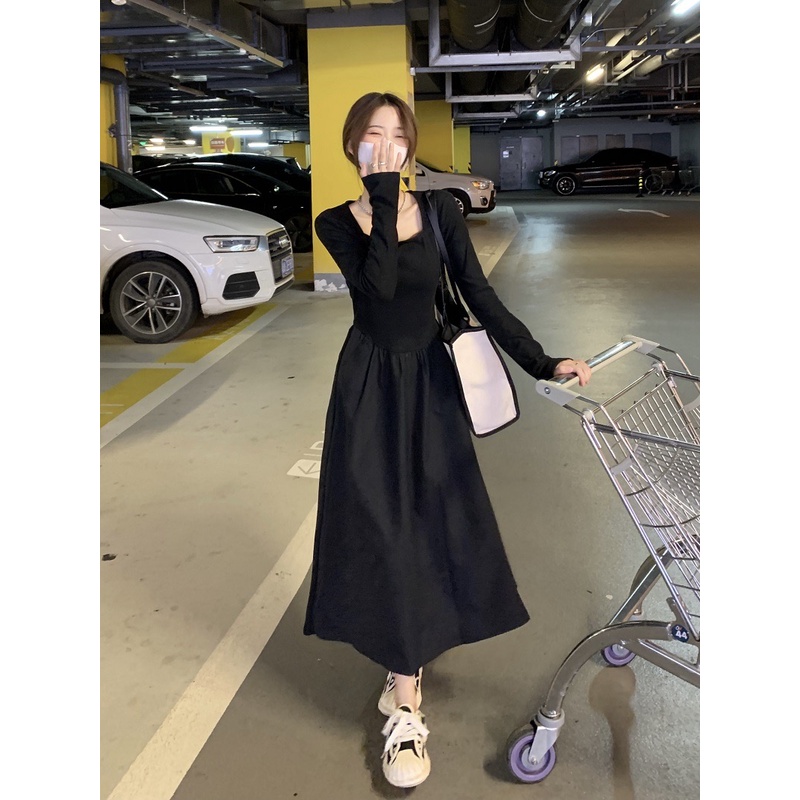 Đầm Dài Tay Dáng Ôm Thời Trang Hàn Quốc Dành Cho Nữ
