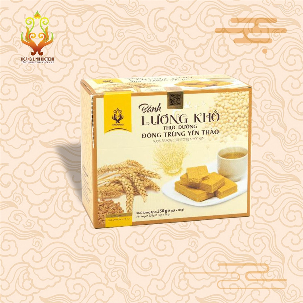 Bánh Lương Khô Đông Trùng Yến Thảo (350gr) - bổ dưỡng bánh quy nén thay thế bữa ăn nhiều hương vị, bữa sáng đầy đủ.