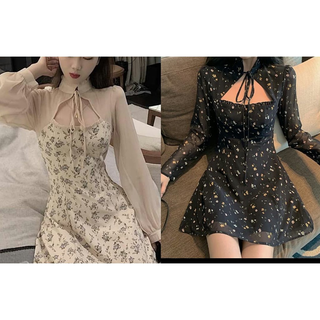 ( ORDER ) Ảnh thật ở cuối- Đầm hoa nhí dáng xòe AK372