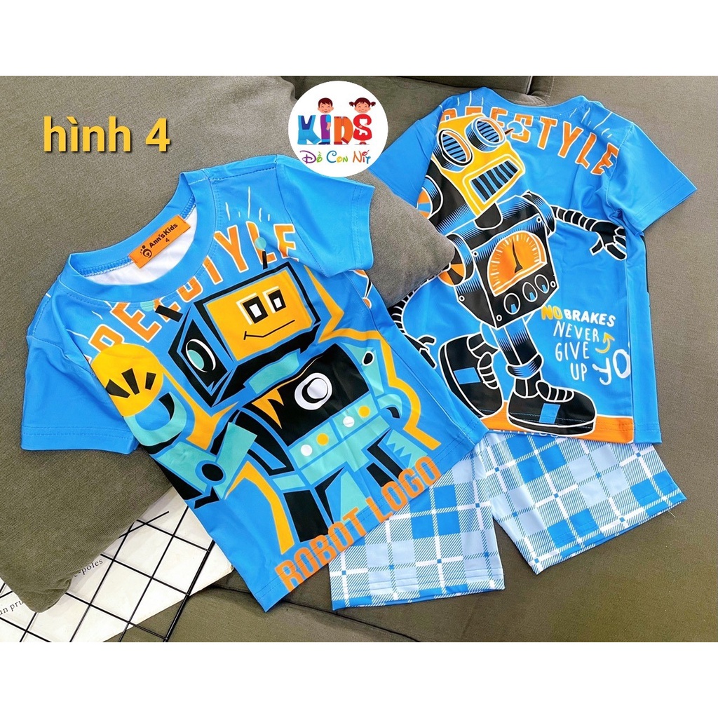 THUN LẠNH 3D TAY NGẮN BÉ TRAI - ĐỒ BỘ TRẺ EM