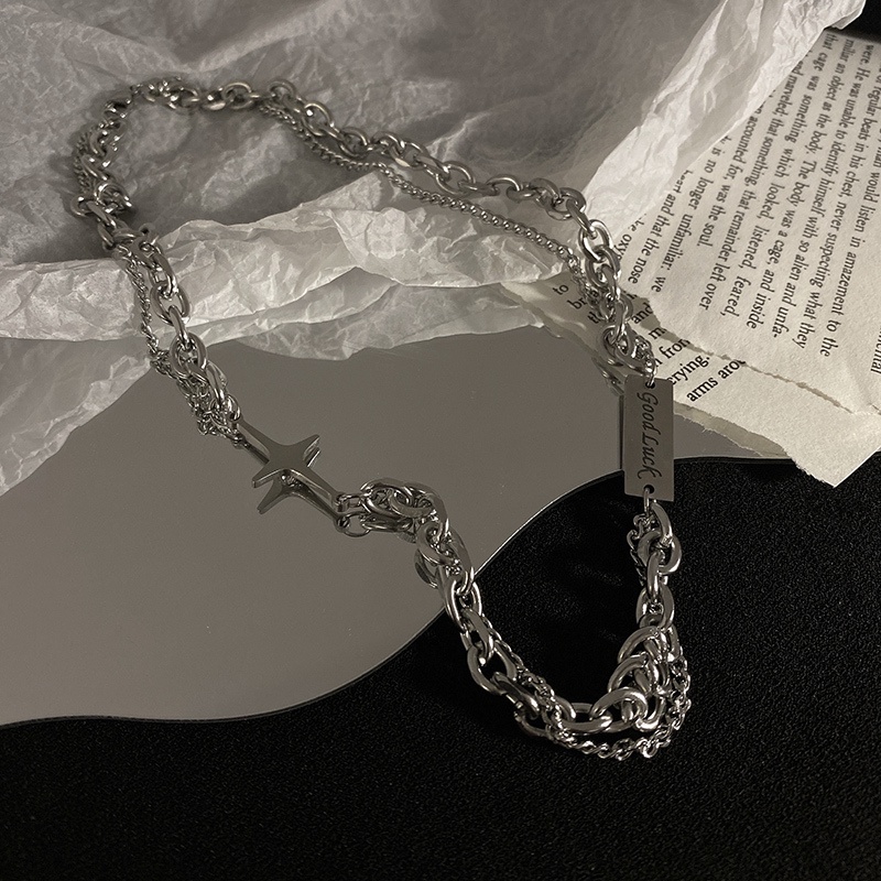 Vòng cổ Thép Titan Mặt Thánh Giá Phong Cách Hip Hop Thời Trang Đường Phố Cá Tính