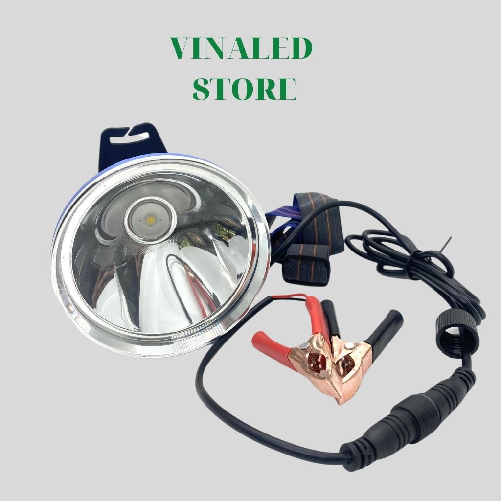 Đèn kẹp bình ác quy đèn đội đầu 1202 sáng gom điện áp 9V-24V công suất 300W chóa 10cm