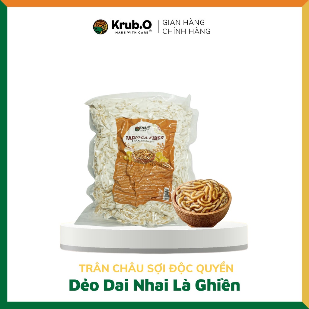 Trân Châu Sợi Krub.O gói 800gr (HSD 3 tháng) - Topping trà sữa chuẩn vị, dai giòn sần sật - Nguồn nông sản thuần Việt