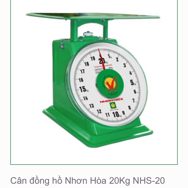 Cân đồng hồ lò xo Nhơn Hòa 20Kg NHS-20