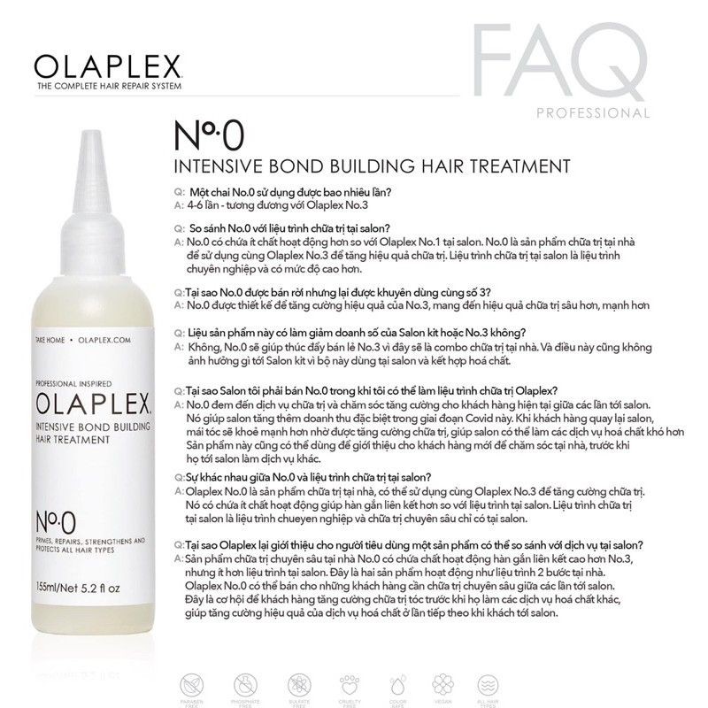 Siêu phẩm 2021 Olaplex No0 phục hồi cho tóc yếu, nhũn nát tại nhà. Kết hợp cùng No3 tăng 68%.
