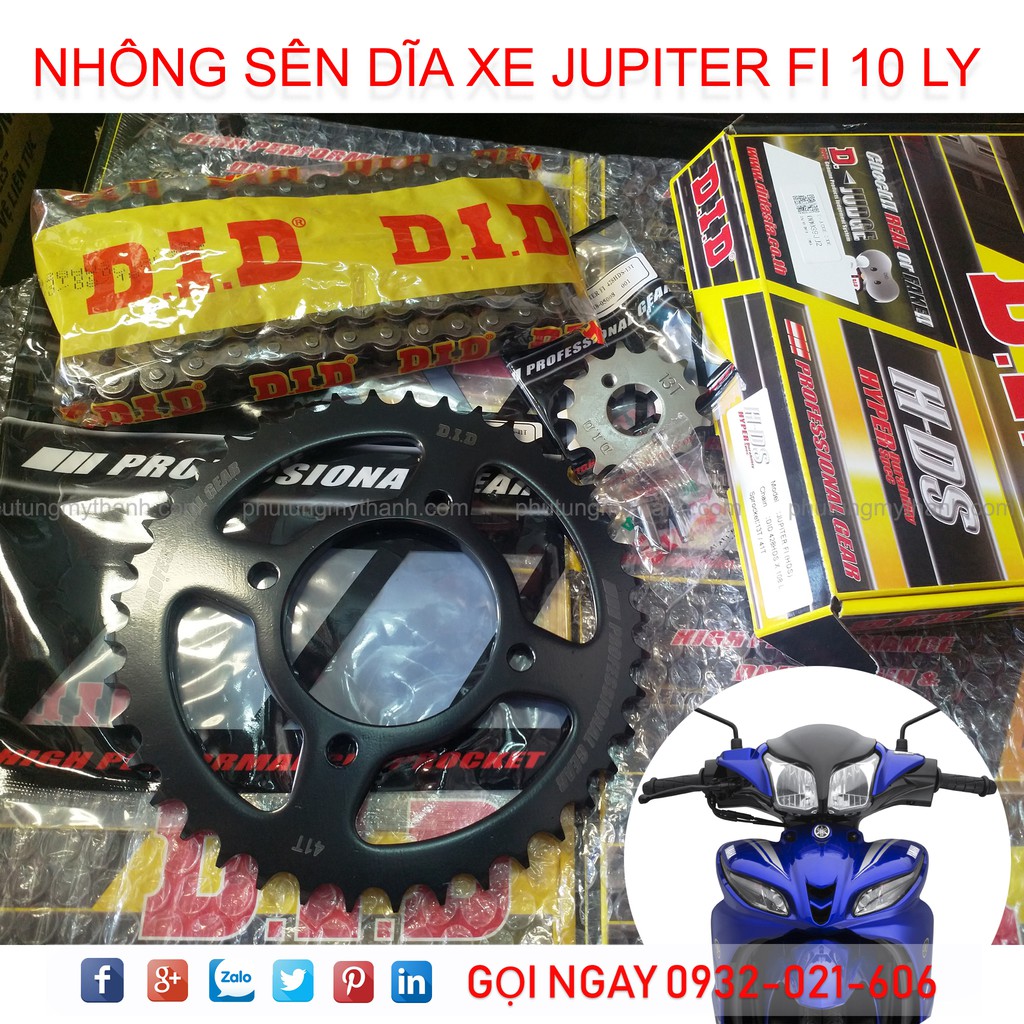 Nhông sên dĩa xe Yamaha Jupiter Gravita FI DID 10 ly
