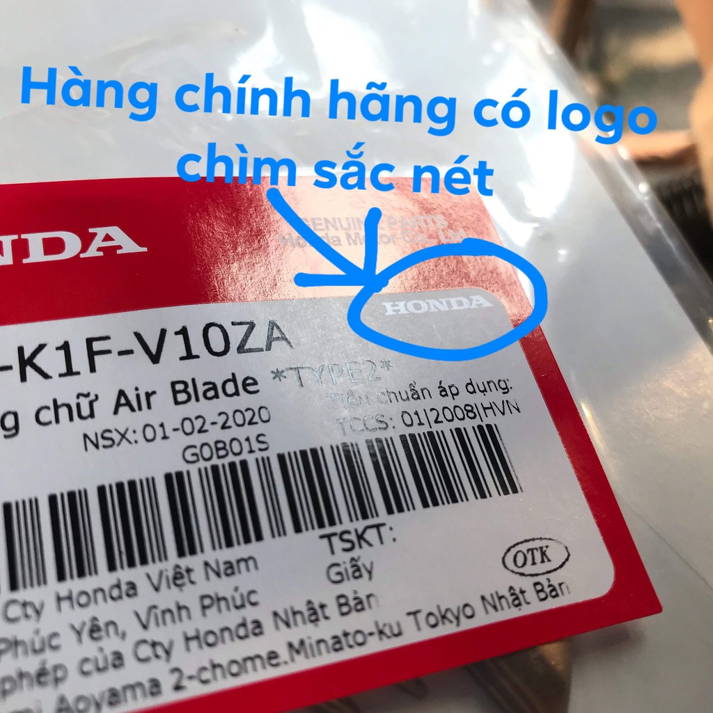 Tem Honda đuôi xe SH, Ab Airblade, Vision, Wave chính hãng