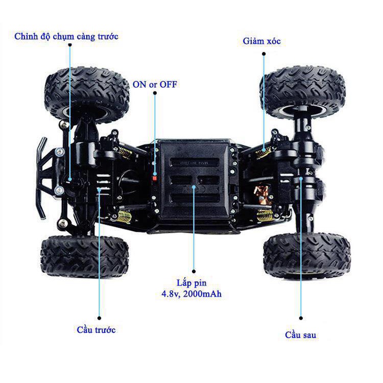 Xe ô tô Địa Hình Điều Khiển Từ Xa 1:16
