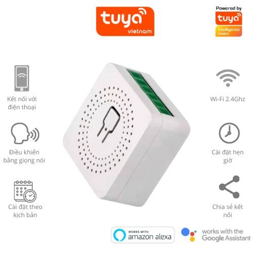 Module 16 A Công Tắc Thông Minh Tuya, Wifi, Điều Khiển Bằng Giọng Nói Smartlife