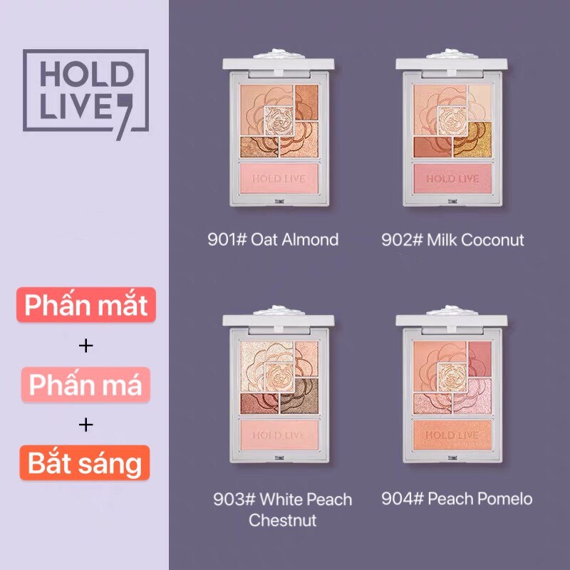 Bảng phấn mắt 6 màu HOLD LIVE kèm phấn má highlight Favorite Silk Satin Eyeshadow tông cam đào hồng đất HL399 HLIV68 | BigBuy360 - bigbuy360.vn