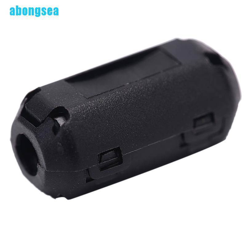 Abongsea 2pcs Black 5mm Clip-on Noise Ferrite Core Ring Bead Filter RFI EMI Cable Clip