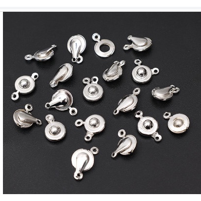 Nút Bấm màu bạc Dùng Làm Trang Sức Vòng Tay/Dây Chuyền DIY, Khóa kết nối/Khóa kẹp/đóng