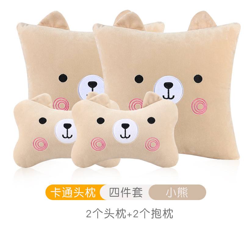 Set Gối Tựa Đầu Tựa Lưng Trên Oto Hình Hoạt Hình Dễ Thương