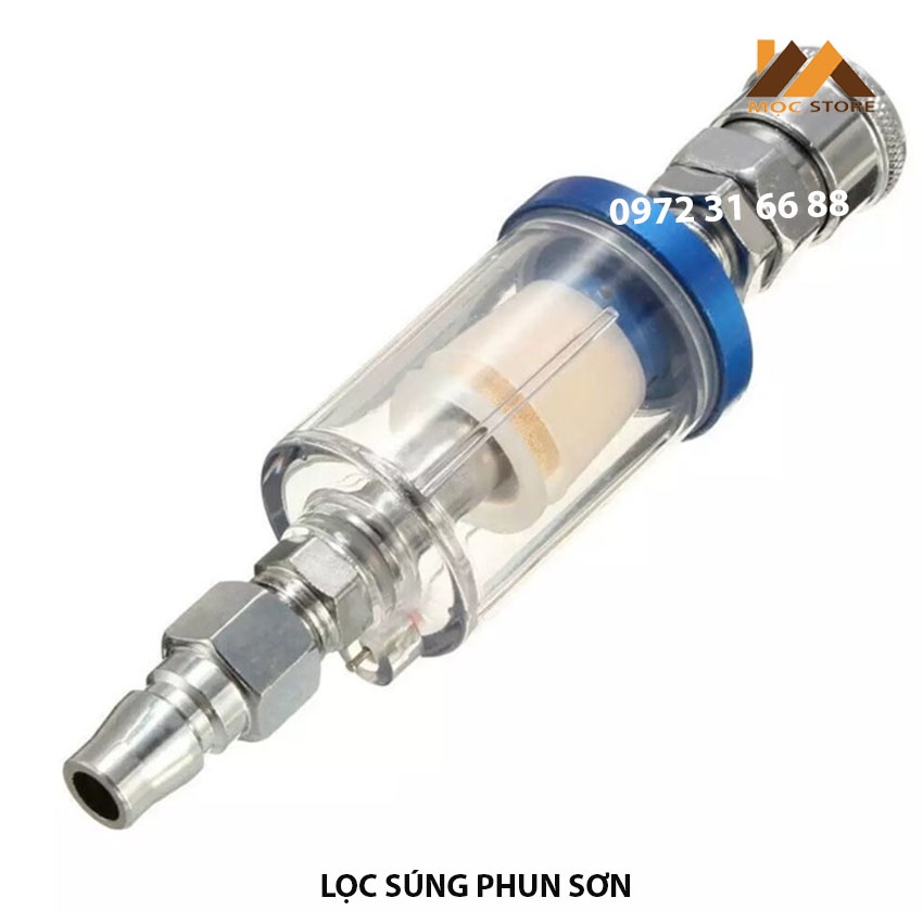 LỌC HƠI NƯỚC DÀNH CHO SÚNG PHUN SƠN - VAN LỌC NƯỚC CHO MÁY PHUN SƠN - ĐẦU LỌC TÁCH NƯỚC, DẦU, KHÍ NÉN . REN 13MM