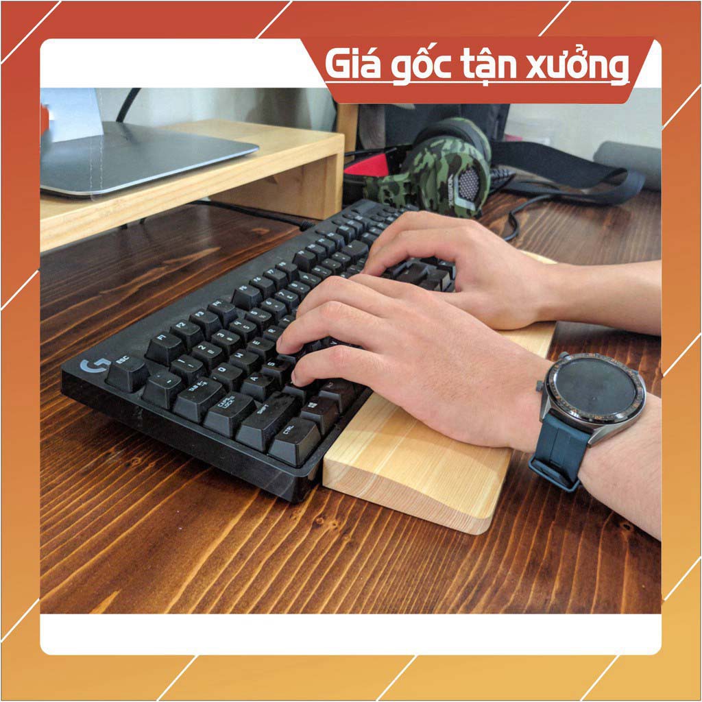 Kê Lót Tay Bàn Phím Bằng Gỗ Tự Nhiên Chống Trượt[Giá Sỉ Toàn Quốc]+Trọng Lượng Nhẹ Dễ Di Chuyển+Gỗ Thông Nhập Khẩu | BigBuy360 - bigbuy360.vn