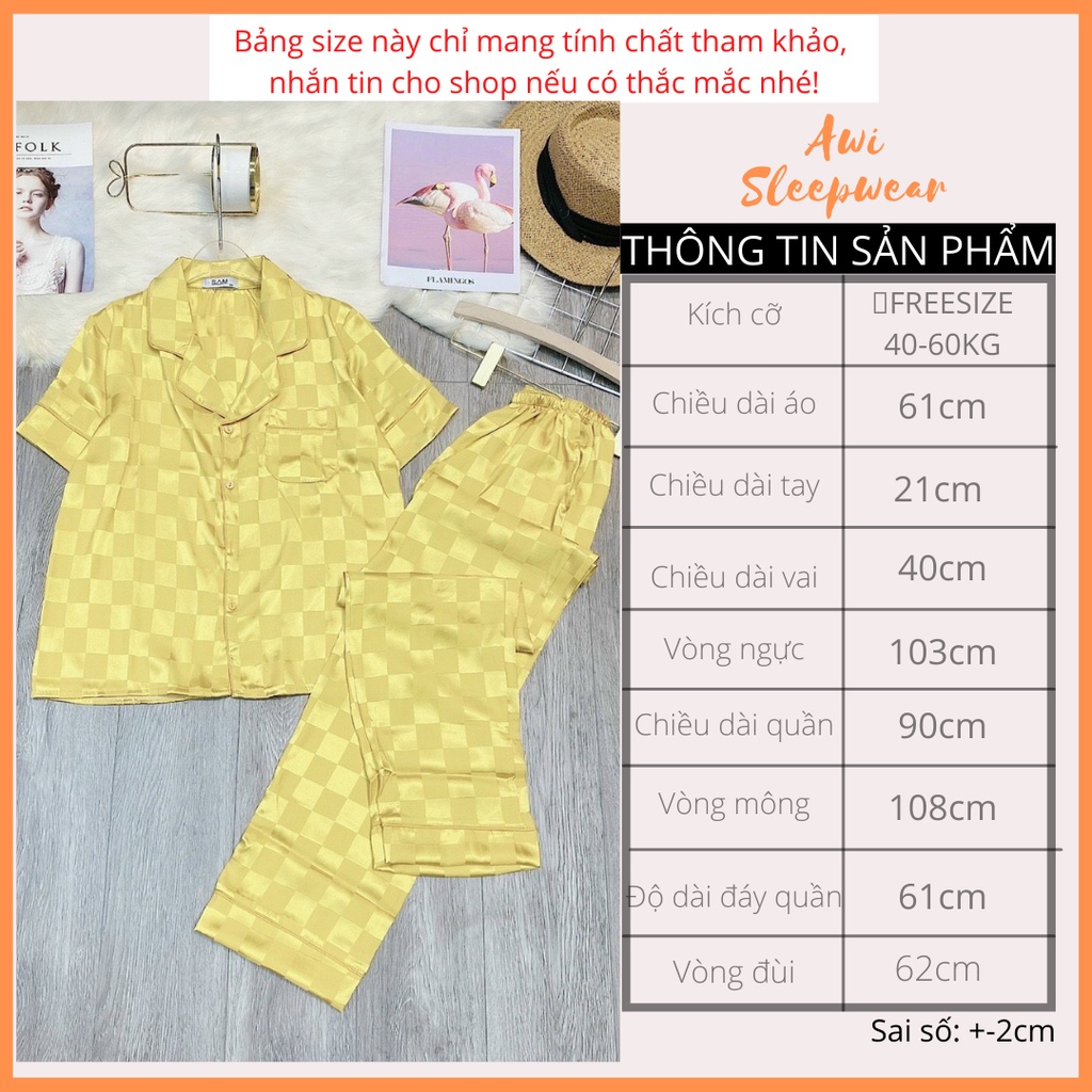 Bộ Pyjama Cộc Dài Kẻ Caro Gấm Siêu Sang Sam Luxury - Awi Sleepwear