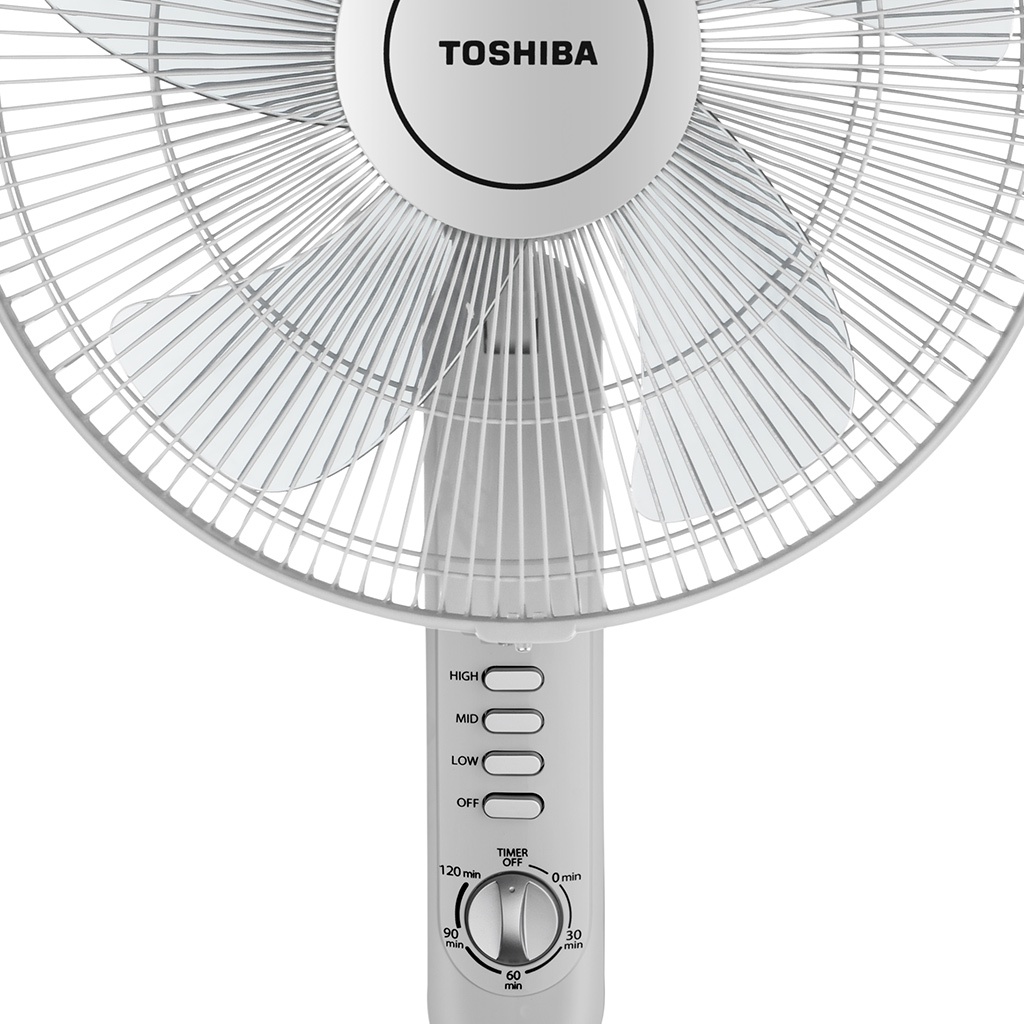 Quạt đứng Toshiba F-LSA10VN 5 cánh hẹn giờ tắt không remote màu xám - Bảo hành hãng 12 tháng