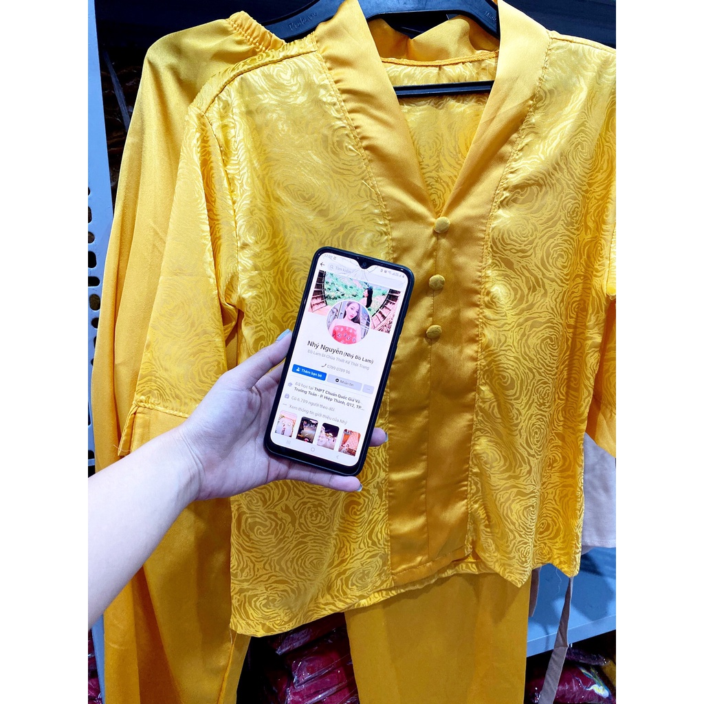 SET CỔ BÀ LAI VÂN HOA HỒNG MÀU VÀNG