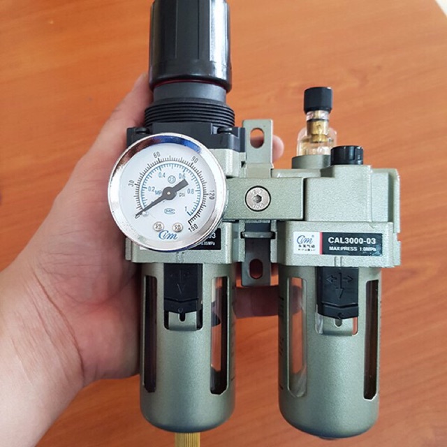 BỘ LỌC HƠI KHÍ NÉN CAL3000-03 CIM (REN 17MM) KÈM ĐỒ HỒ ĐO ÁP SUẤT HƠI KHÍ NÉN, LỌC ĐÔI KHÍ NÉN, VAN ĐIỀU CHỈNH KHÍ NÉN