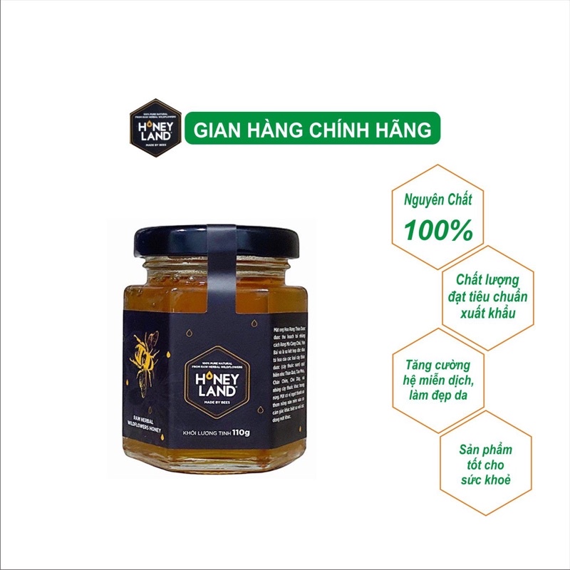 Mật ong rừng Thảo Dược nguyên chất HONEYLAND 110g