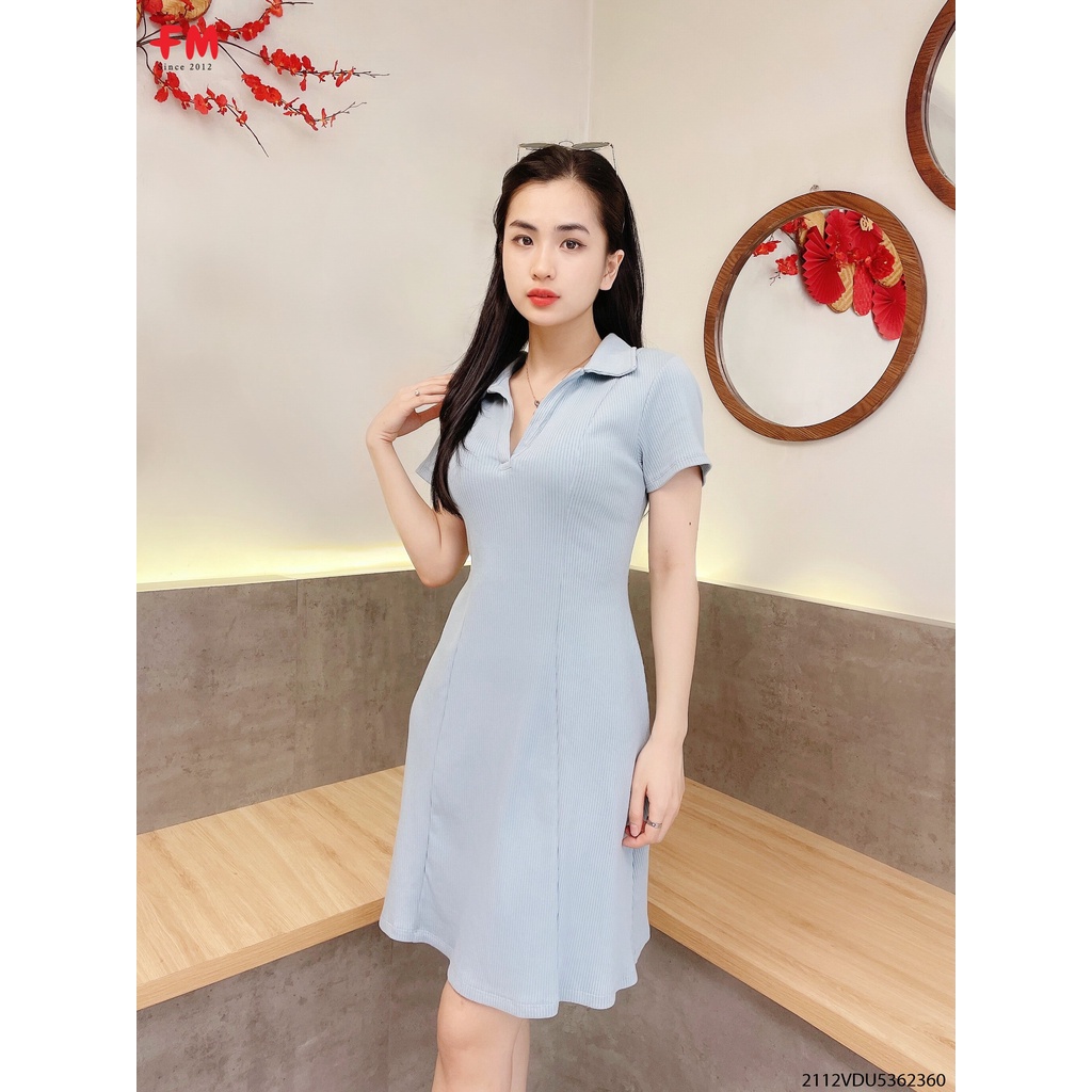Váy Polo Tay Ngắn Chất Thun Lạnh I Đầm Polo Tay Ngắn Cổ Chữ V Thương Hiệu FM STYLE 211223670