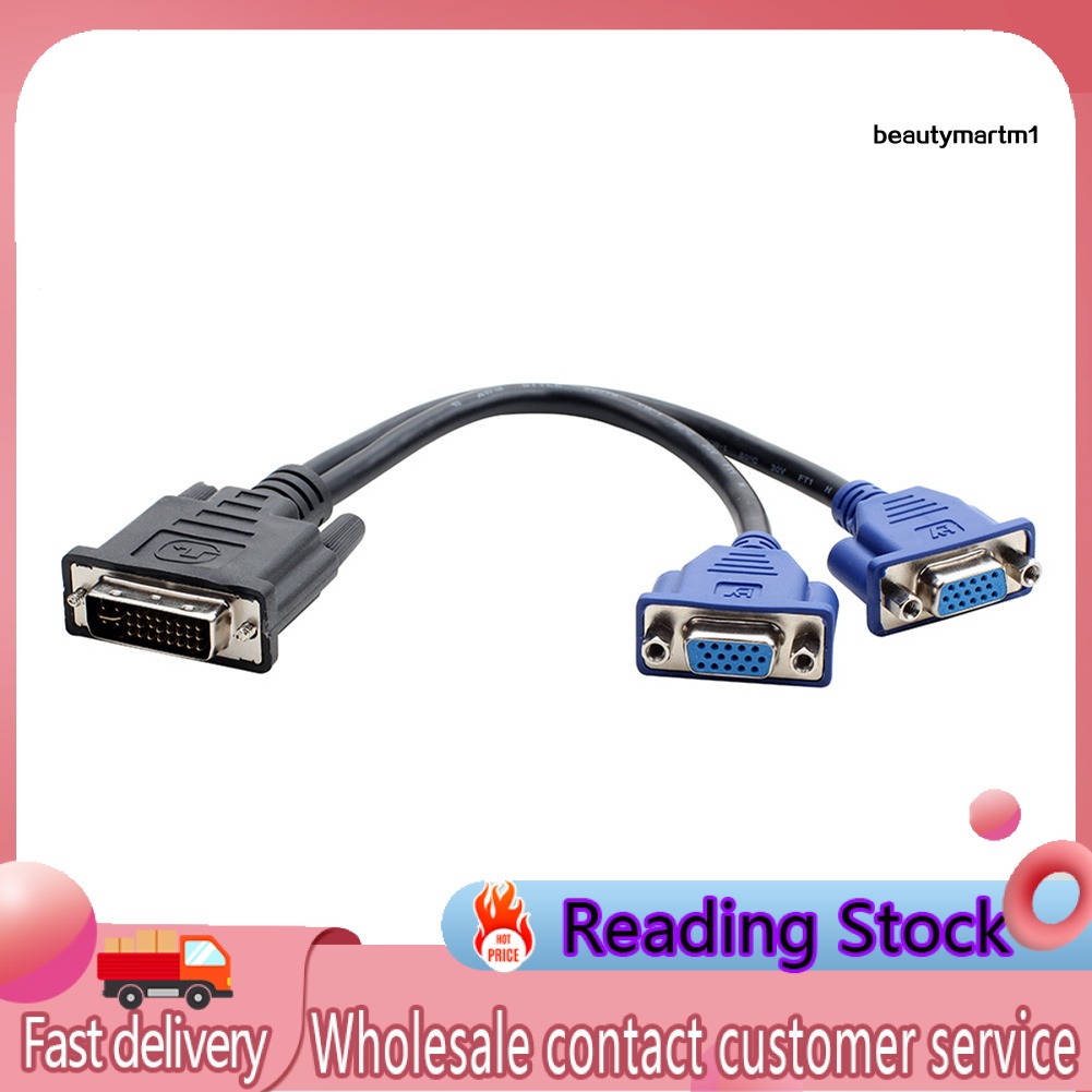 Dây Cáp Chia Màn Hình Video Dvi-I 24 + 5 Pin Male Sang 2 Vga Female | BigBuy360 - bigbuy360.vn