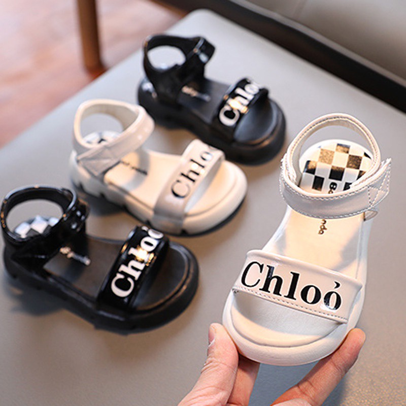 Giày Sandal Đế Mềm In Chữ Phong Cách Hàn Quốc Dễ Thương Thời Trang Mùa Hè Cho Bé Gái