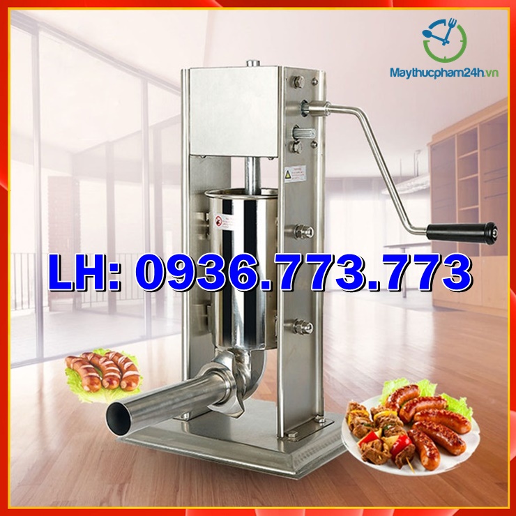 Máy Nhồi lòng dồi, đùn xúc xích, lạp xưởng 3L-Dòng cao cấp, Inox dày dặn