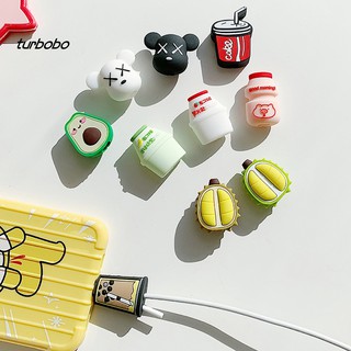 Phụ kiện bảo vệ đầu dây cáp sạc hình ly coca/hộp sữa dễ thương cho iPhone
