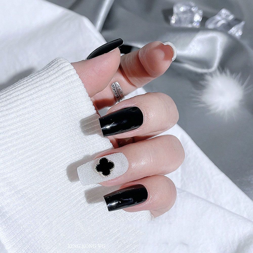 [Hàng mới về] Set 10 Phụ Kiện Hình Cỏ Bốn Lá Bằng Hợp Kim 3D Diy Trang Trí Cho Móng Tay