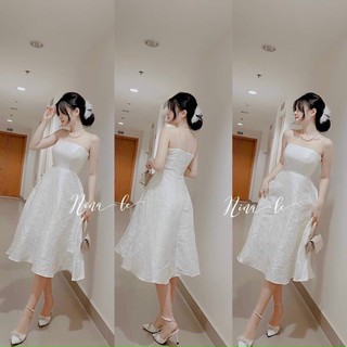 đầm gấm 2 dây