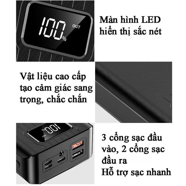 Pin dự phòng polyme 30000mAh chất lượng cao GK-YM177, 3 trong 2 ra, sạc nhanh, pin dung lượng lớn, màn hình LED-Focus