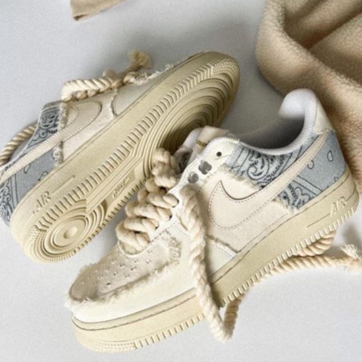 Giày Air force 1 dây thừng S.C , Giày thể thao AF1 thổ cẩm phối đồ nam nữ siêu hot trend mẫu mới bản đẹp 2022