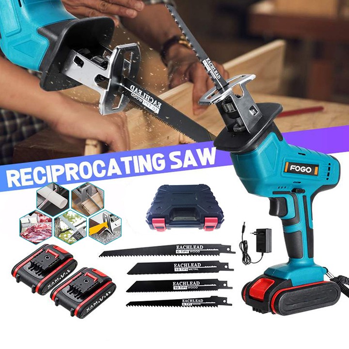 Máy cưa kiếm pin Fogo 28V (2 pin 1 sạc) Full box Tặng 4 lưỡi cưa