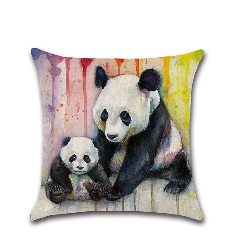Vỏ Gối Vải Lanh cotton Họa Tiết Động Vật Cầu Vồng Trang Trí Nội Thất