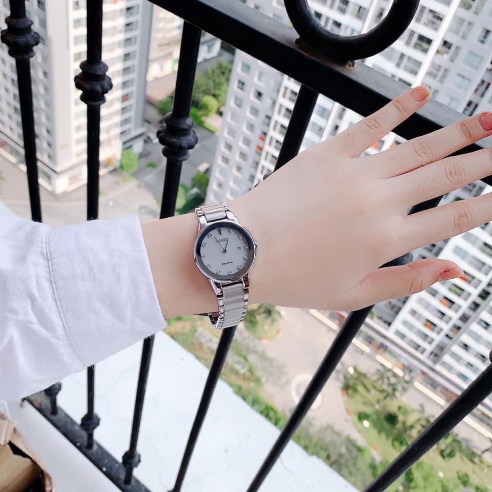 Đồng Hồ Nữ CITIZEN Eco-drive GA1050-51B Chính Hãng Tặng Dây Da Cao Cấp