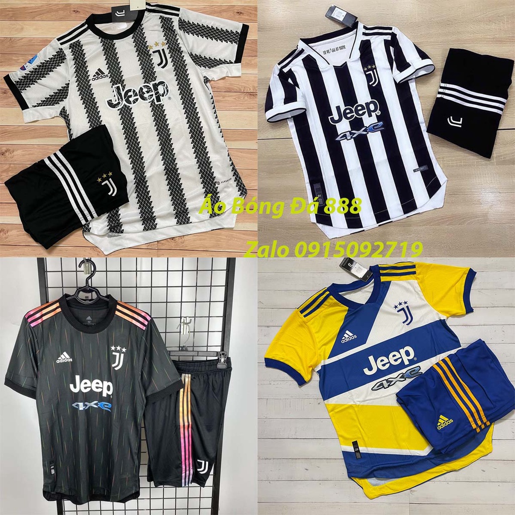 Áo Bóng Đá, Áo Đá Banh CLB Juventus Sân Nhà, Sân Khách 2021/2022 - Chuẩn Mẫu Thi Đấu - Vải Polyester Gai Thái