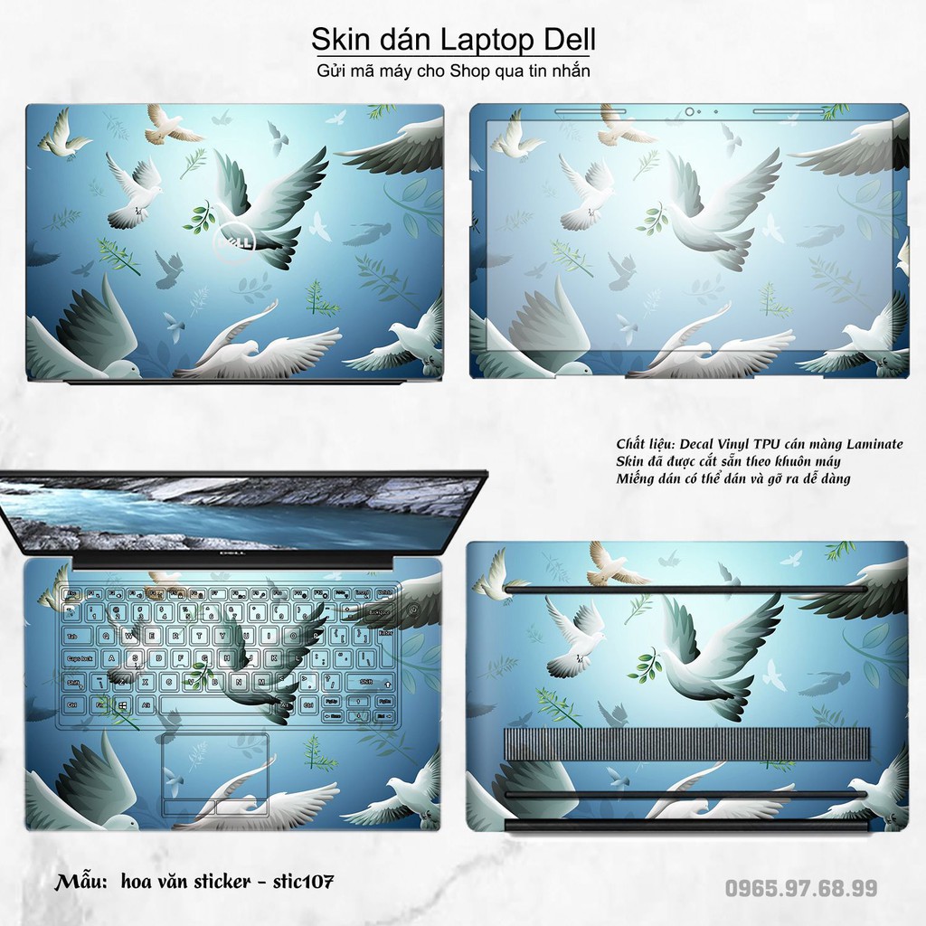 Skin dán Laptop Dell in hình Hoa văn sticker _nhiều mẫu 18 (inbox mã máy cho Shop)