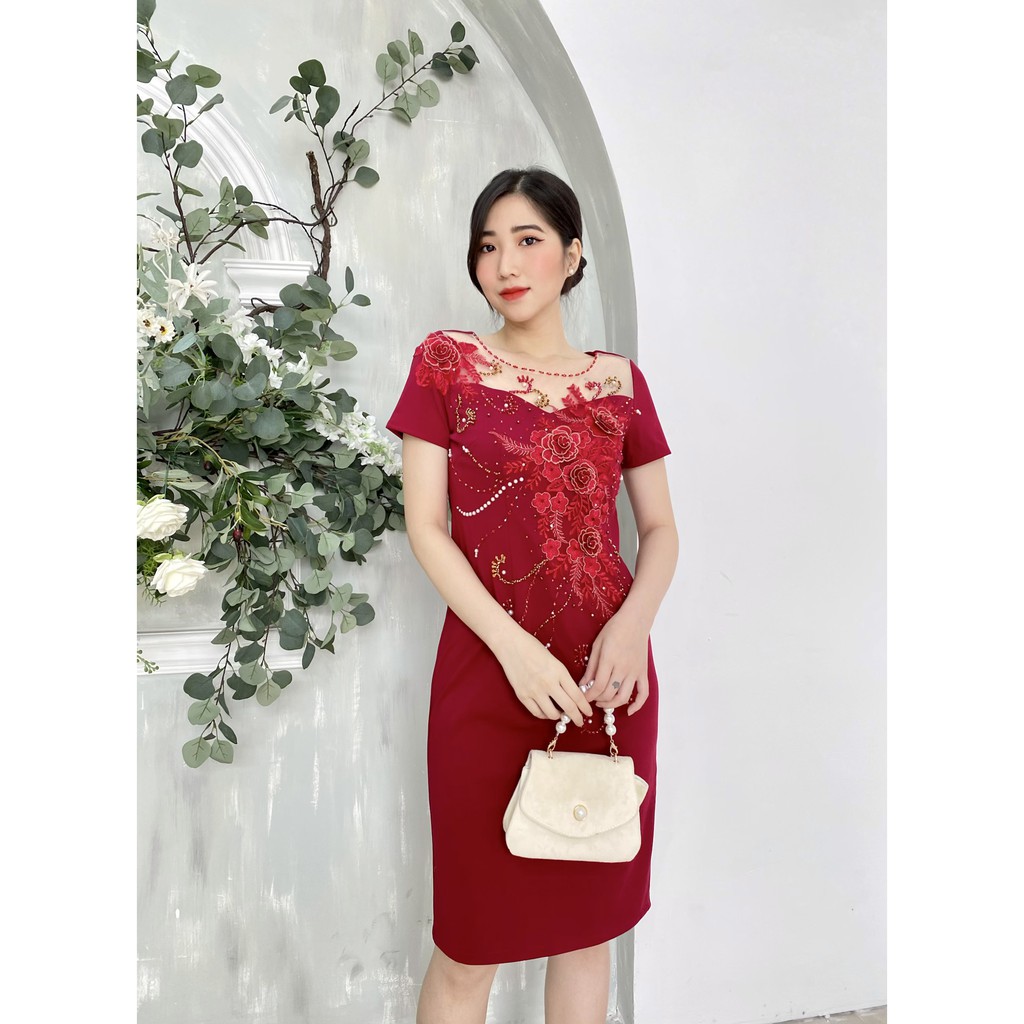 đầm trung niên nữ dự tiệc, thiết kế sang trọng