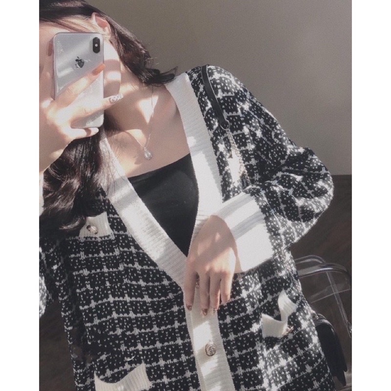 Áo khoác cadigan Bigsize len 60-90KG cùng chàng đón thu A19