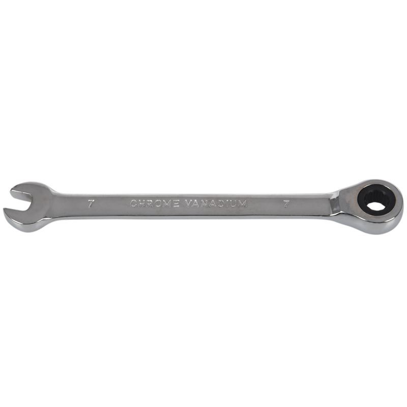 Steel Fixed Head Ratcheting Ratchet Spanner Gear Wrench Open End & Ring Size, 7mm