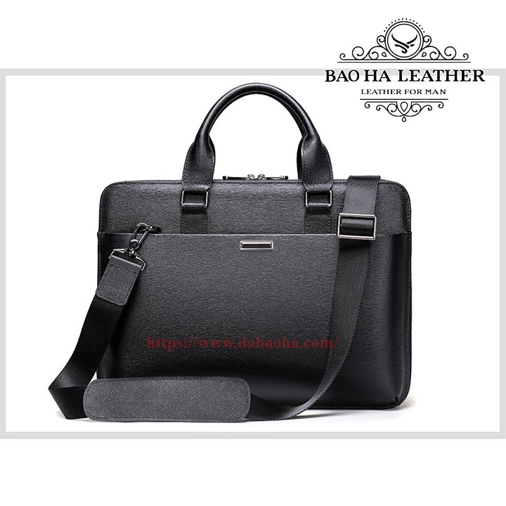 Cặp nam công sở cao cấp BHM7355 Da bò nguyên tấm. Túi xách công sở nam. Vừa laptop 14inch,phom cứng. Sang trọng,lịch lãm