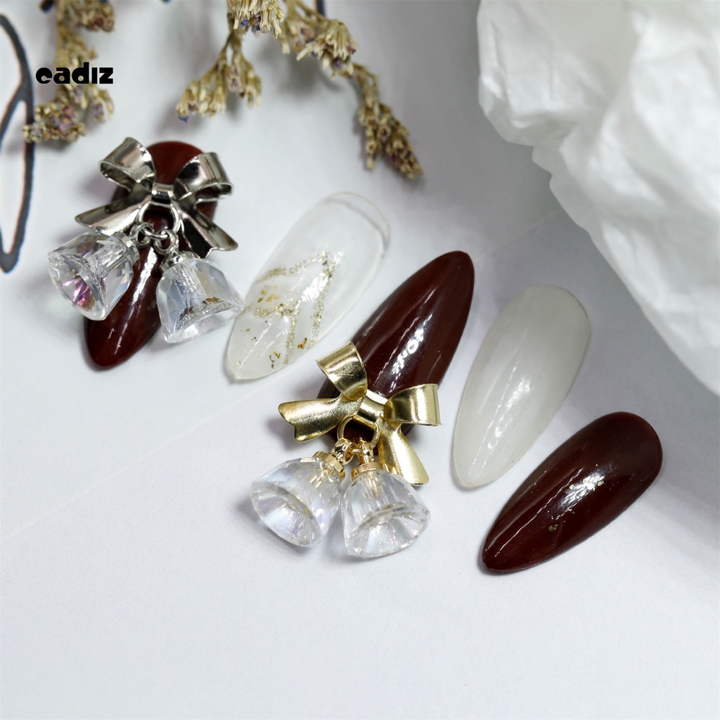 [Hàng mới về] Phụ kiện hình nơ và chuông 3D trang trí móng tay thời trang xinh xắn cho nữ