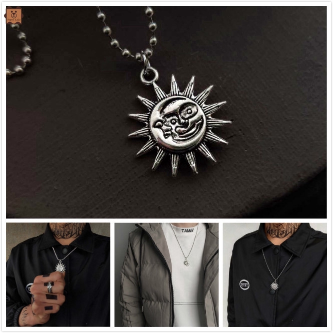 Cod In Stock New Dây Chuyền Mặt Hình Mặt Trời Mặt Trăng Thời Trang Cho Nam Nữ