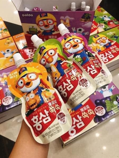 Nước hồng sâm Paldo Pororo Hàn quốc túi 100ml